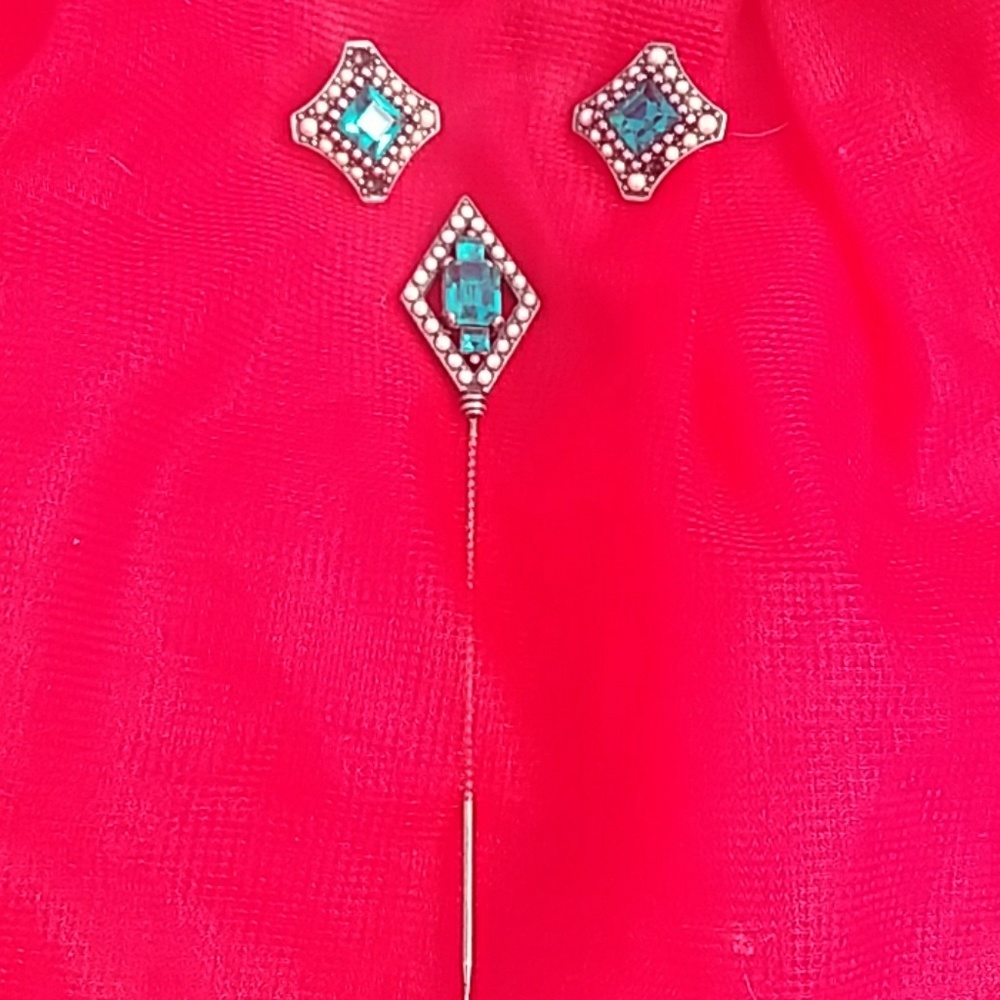 💟Antique 1950's Earring&stick pin set💟